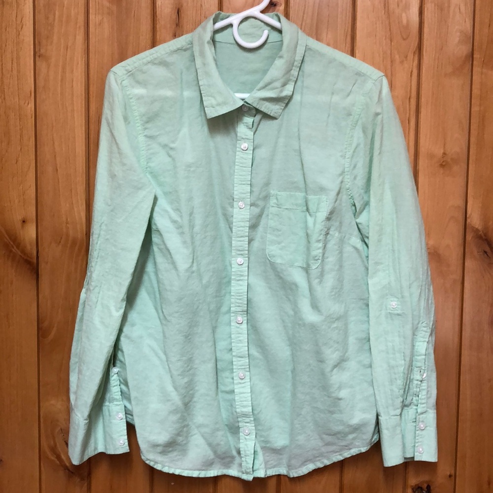 Long Sleeved Button Shirt Mint Size Large